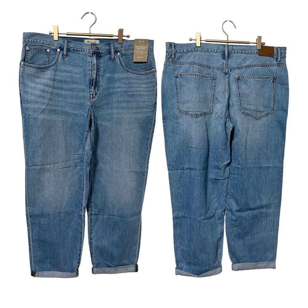 Madewell The Slouchy Boyjean Womens Jeans Size 32 Light Wash Relaxed Denim NWT